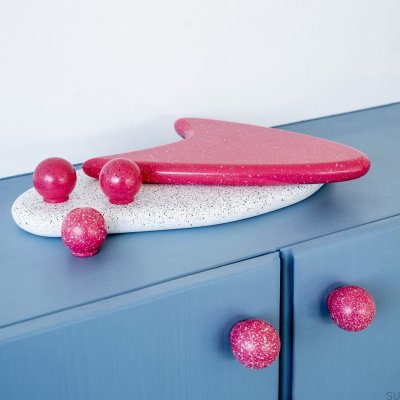 Деревянная мебельная ручка Ren Melange Deep Pink & White 35, Бук