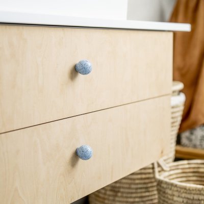 Мебельная ручка Ren Melange Light Blue & White 35 Wooden Beech