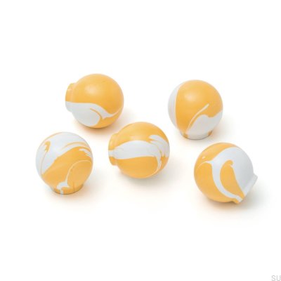 Ручка мебельная Рен Белый Оранжевый 35 Деревянный Бук