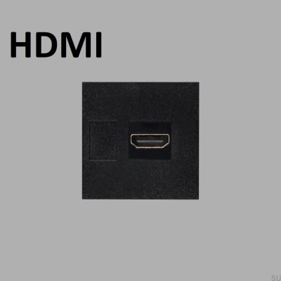Модуль HDMI-разъема 45 мм, черный, европейский стандарт