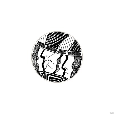 Мебельная ручка Kosmosy Black&White 40 Wooden Enameled White (модель C)