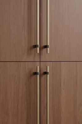 Bond 160 Алюминий, матовое золото, с удлиненной ручкой для мебели из античной бронзы