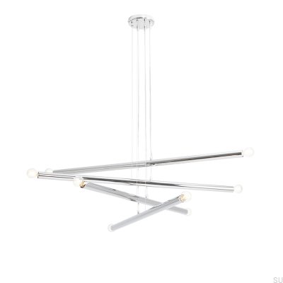 Подвесной светильник Tubo 8 Metal Silver Chrome
