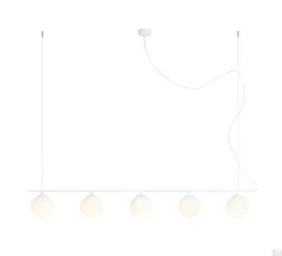 Подвесной светильник Beryl Glass 5 Metal White