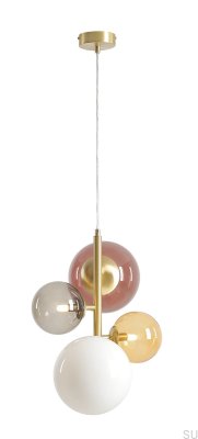 Подвесной светильник Bloom 4 Multicolour Brass
