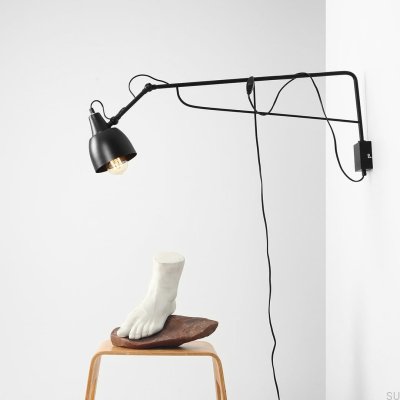 Soho Большой металлический черный настенный светильник