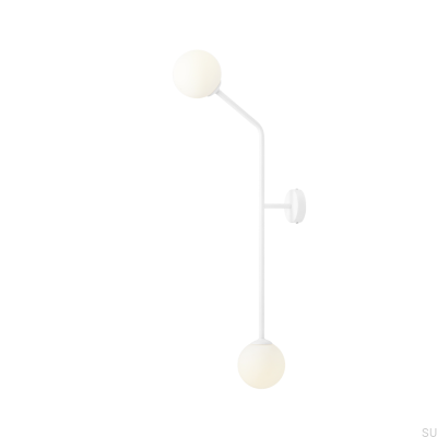 Вертикальный настенный бра из чистого металла белого цвета