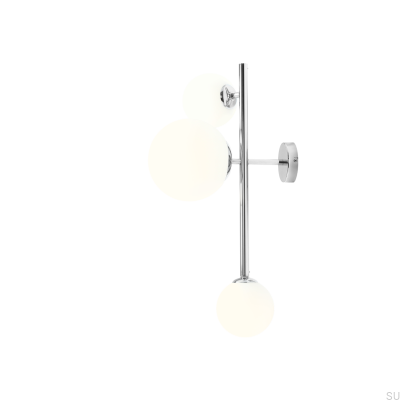 Dione 3 Металлический Серебряный Хромированный Настенный Светильник