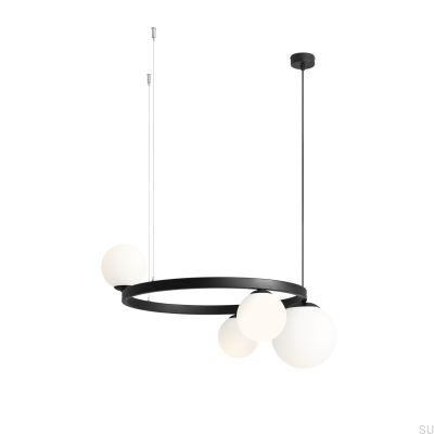 Подвесной светильник Garda 4 Ring Metal Black