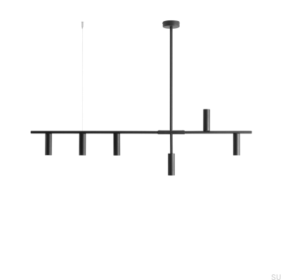 Подвесной светильник Trevo 6 из металла черного цвета