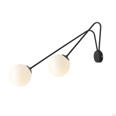 Holm 2 L Металлический Черный Настенный Светильник