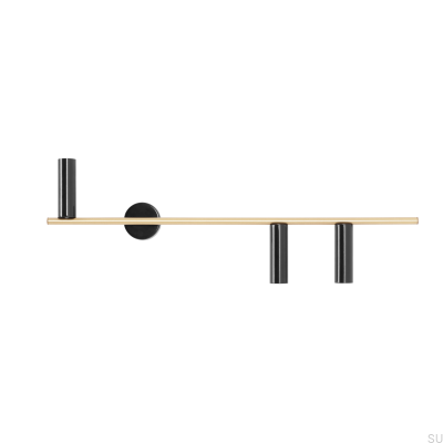 Настенный светильник Trevo 3 Brass с черным (справа)