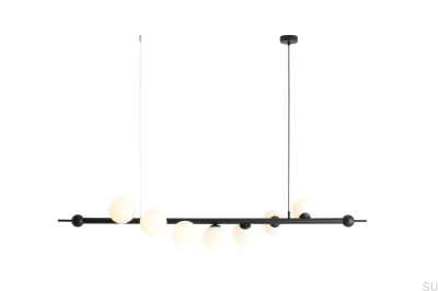 Подвесной светильник Wave 7 из металла черного цвета