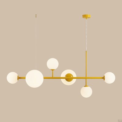 Dione 6 Металлический подвесной светильник горчичного цвета