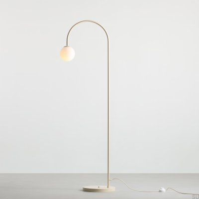 Напольная лампа Una, цвет металлик, кремовый