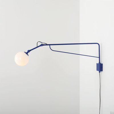 Большая настенная лампа из металла Soho Glass Cobalt