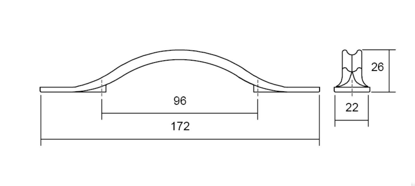 0405096Z610--Uchwyt-meblowy-podłużny-Raviolo-96-Cyna-Viefe-Skandynawskie-Uchwyty
