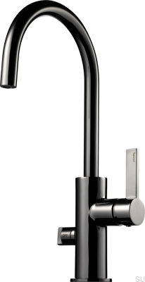 Кухонный смеситель с клапаном для посудомоечной машины ARM184 Латунь Черный Хром
