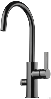 Кухонный кран с клапаном для посудомоечной машины ARM184, латунь, черный хром, матовый