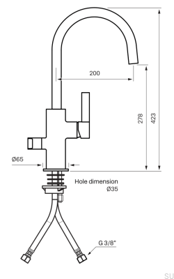 Кухонный смеситель с клапаном для посудомоечной машины ARM184, латунь, матово-черный