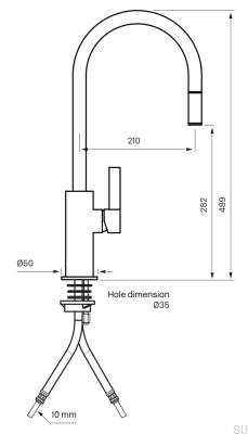 Смеситель для кухни ARM185 из латуни, черная платина