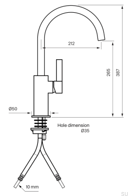 Смеситель для кухни ARM380 из латуни, черная платина