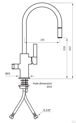 Кухонный смеситель с выдвижным изливом и клапаном для посудомоечной машины ARM385, латунь, медовое матовое золото