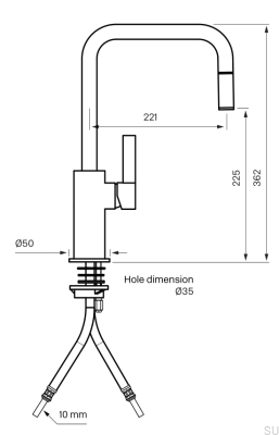 Выдвижной кухонный смеситель ARM577, латунь, черная платина