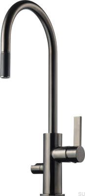 Кухонный смеситель с клапаном для посудомоечной машины ARM885, латунь, черный хром, матовый