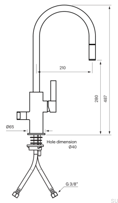 Кухонный смеситель с клапаном для посудомоечной машины ARM885, латунь, медовое золото