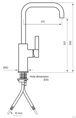 Смеситель для кухни ARM980 из латуни, черная платина