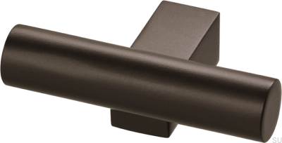 Т-образная ручка для мебели Bar055 из латуни и коричневого цвета