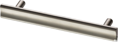 Ручка мебельная продолговатая Bean 128, латунь, матовый никель