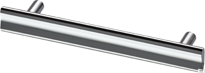 Ручка мебельная продолговатая Bean 128, латунь, серебро, хром