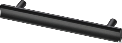 Ручка мебельная продолговатая Bean 128, латунь, матово-черный цвет