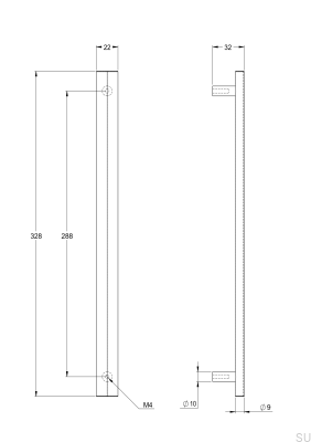 Ручка мебельная продолговатая Bean 288, латунь, серебро, хром