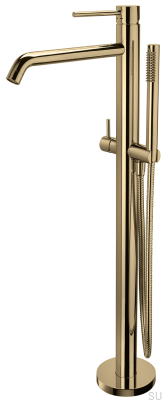 Отдельно стоящий смеситель для ванны с душевой лейкой EVM032, полированная латунь, нелакированный