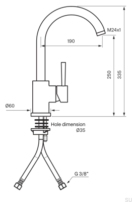 Кухонный смеситель EVO180, латунь, медово-золотой, матовый