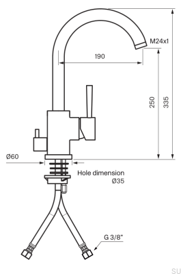 Кухонный смеситель с клапаном для посудомоечной машины EVO184, латунь, черный хром, матовый