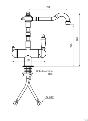 Кухонный смеситель с клапаном для посудомоечной машины FME184 Латунь Серебристый Хром