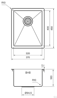 Кухонная мойка 3040 Сталь Коричневое ПВД