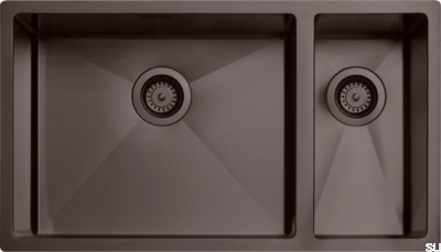 Кухонная мойка 7040 из стали с коричневым покрытием PVD