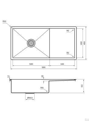 Кухонная мойка 8140 Сталь коричневая PVD