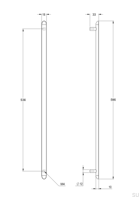 Ручка мебельная продолговатая Pastille 536, латунь, серебро, хром