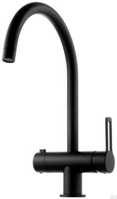 Кухонный смеситель с клапаном для посудомоечной машины RIN184, латунь, матово-черный