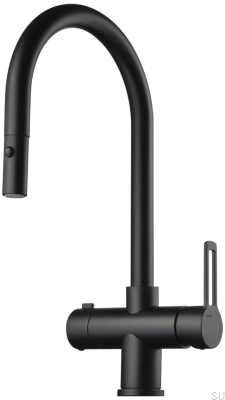 Кухонный смеситель с выдвижным изливом и клапаном для посудомоечной машины RIN885, цвет «матовая латунь»