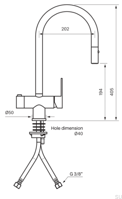Кухонный смеситель с выдвижным изливом и клапаном для посудомоечной машины RIN885, цвет «матовая латунь»
