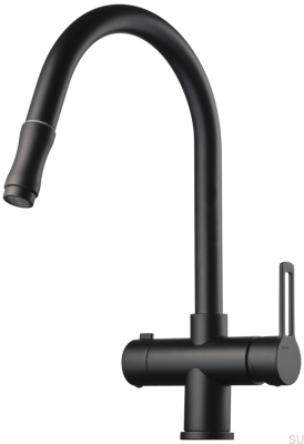 Кухонный смеситель с выдвижным изливом и клапаном для посудомоечной машины RIN886, цвет «матовая латунь»