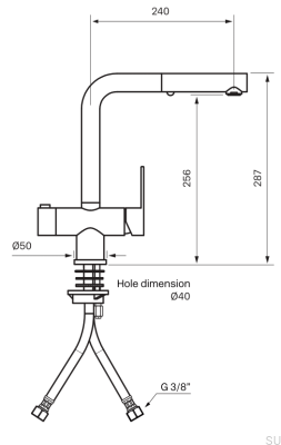 Кухонный смеситель с выдвижным изливом и клапаном для посудомоечной машины RIN887, цвет «матовая латунь»