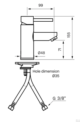 SK071 Смеситель для раковины из латуни и серебристого хрома
